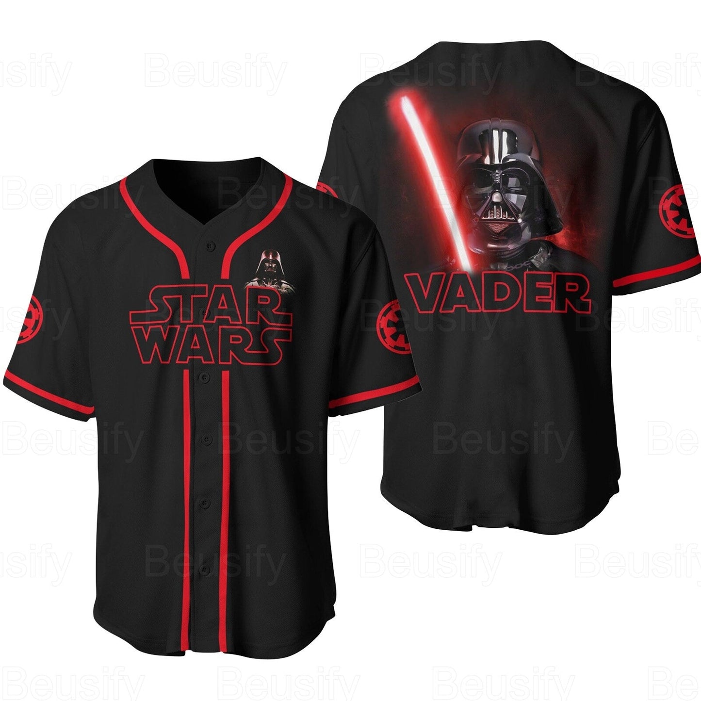 Star Wars Jersey Star Wars Darth Vader Character With Light Saber Graphic Red Black Jersey Shirt Star Wars Baseball Jersey