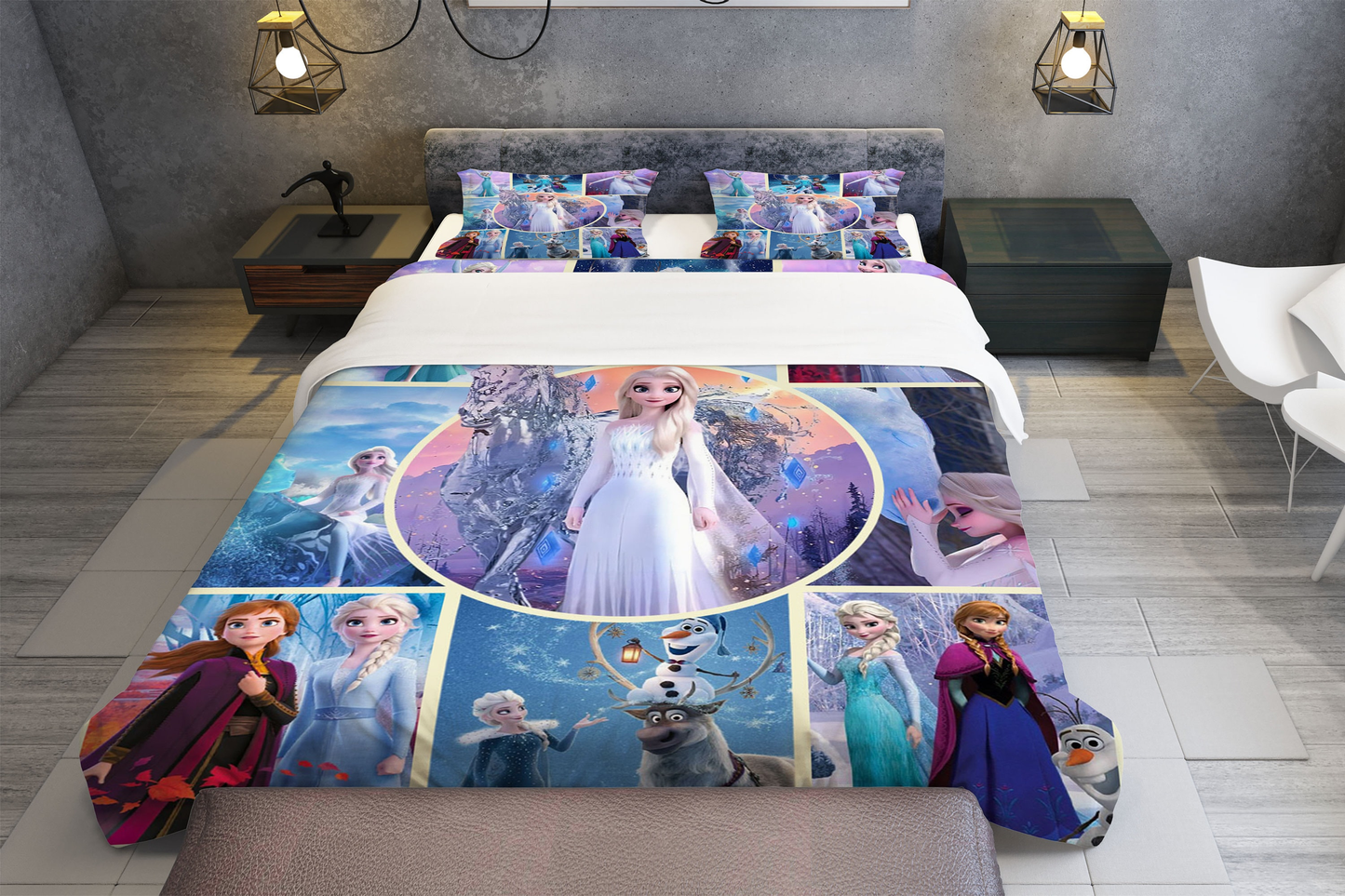 Frozen Bedding Set DN Frozen Two Characters And Scenes Duvet Covers Colorful Unique Gift