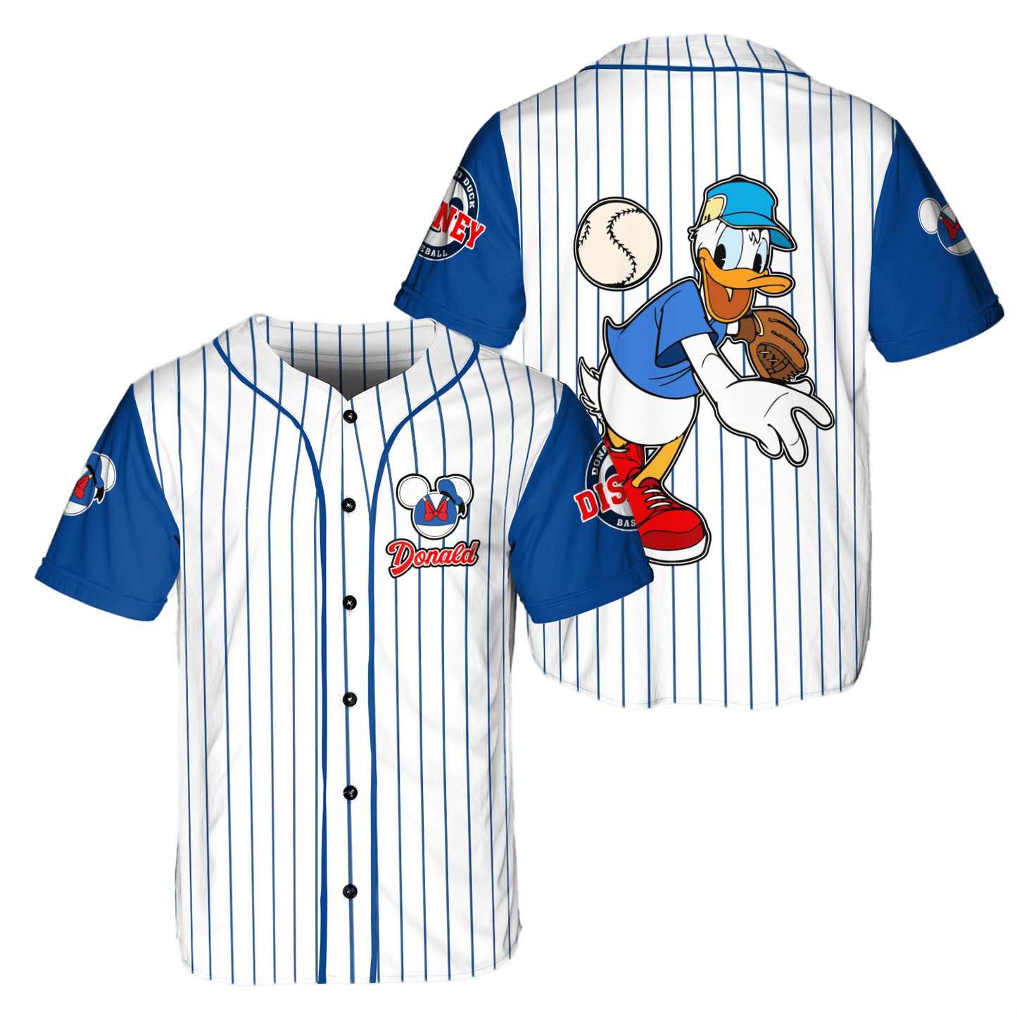 Disney Donald Duck Jersey Disney Character Donald Duck The Catcher Baseball Player Jersey Shirt Disney Baseball Jersey