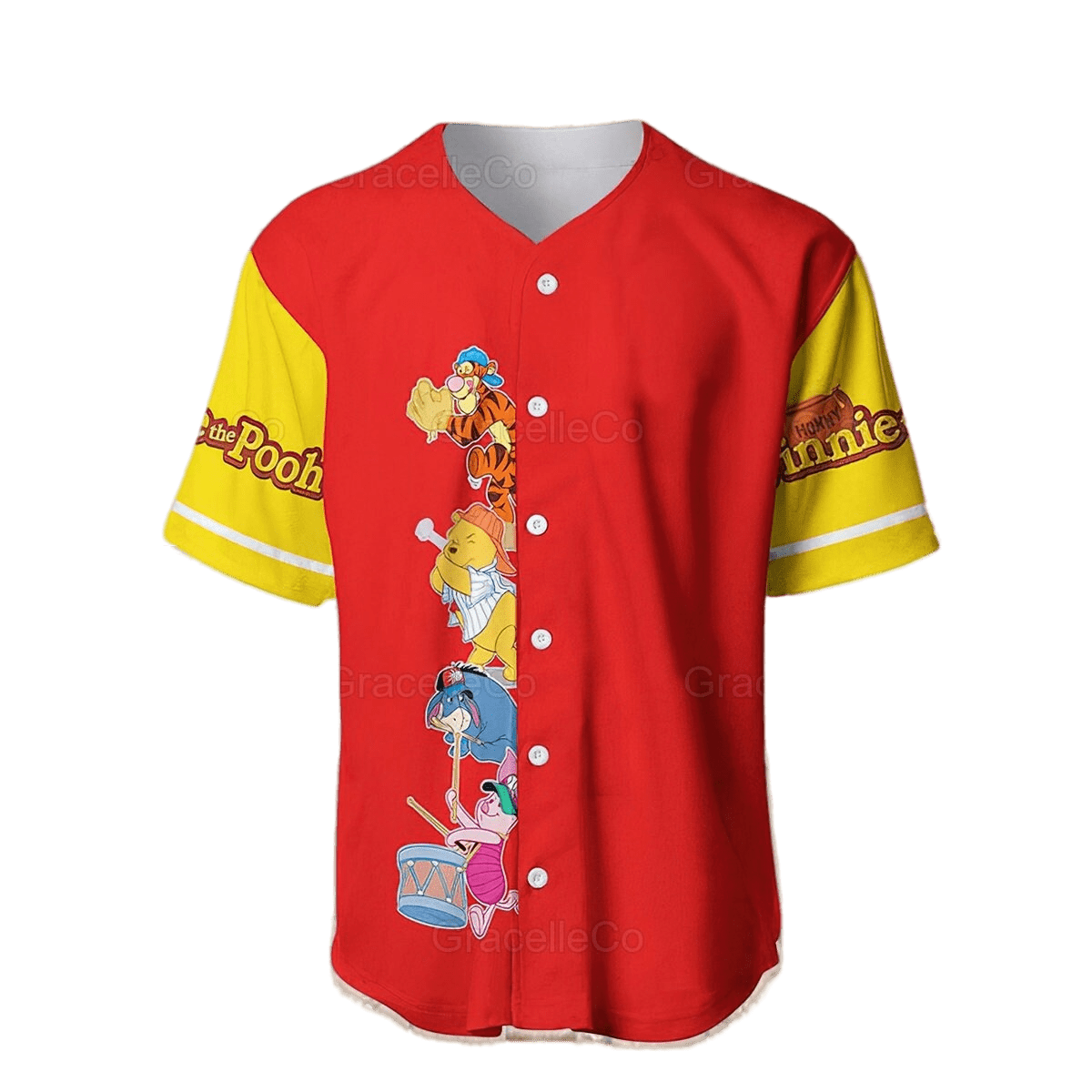 Winnie The Pooh Jersey Disney Winnie The Pooh And Friends Playing Sport Red Jersey Shirt Winnie The Pooh Baseball Jersey Disney Baseball Jersey