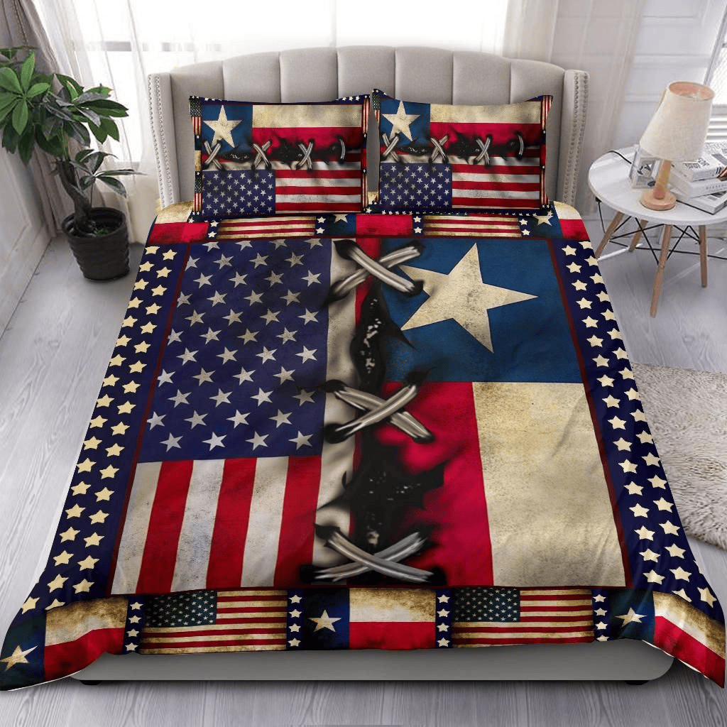 4th of July Bedding Set American Flag Fourth Of July Duvet Covers Blue Red Unique Gift