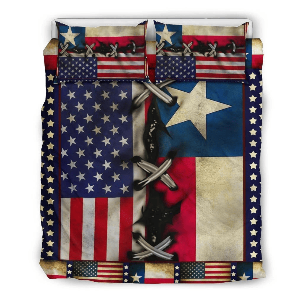 4th of July Bedding Set American Flag Fourth Of July Duvet Covers Blue Red Unique Gift