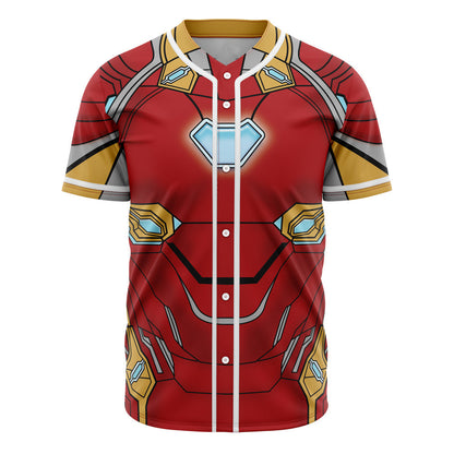 Marvel Jersey Marvel Hero Avengers Iron Man Suit Costume Red Yellow Jersey Shirt Iron Man Baseball Jersey Marvel Baseball Jersey For Men