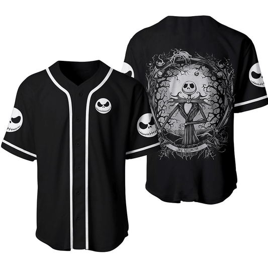 TNBC Baseball Jersey Jack In Nightmare Forest Jersey Shirt Black Unisex Adult