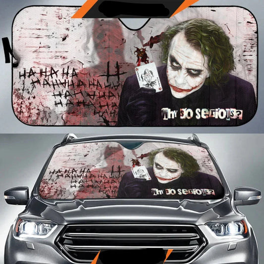 Joker Car Sun Shade Joker Why So Serious Winshield Sun Shade Black White