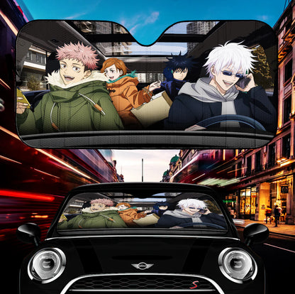 Jujutsu Kaisen Car Sun Shade Jujutsu Kaisen Characters In Car Winshield Sun Shade Colorful