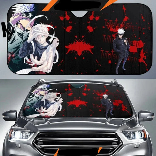 Jujutsu Kaisen Car Sun Shade Gojo Satoru Eye Mask Reveals Winshield Sun Shade Black Red