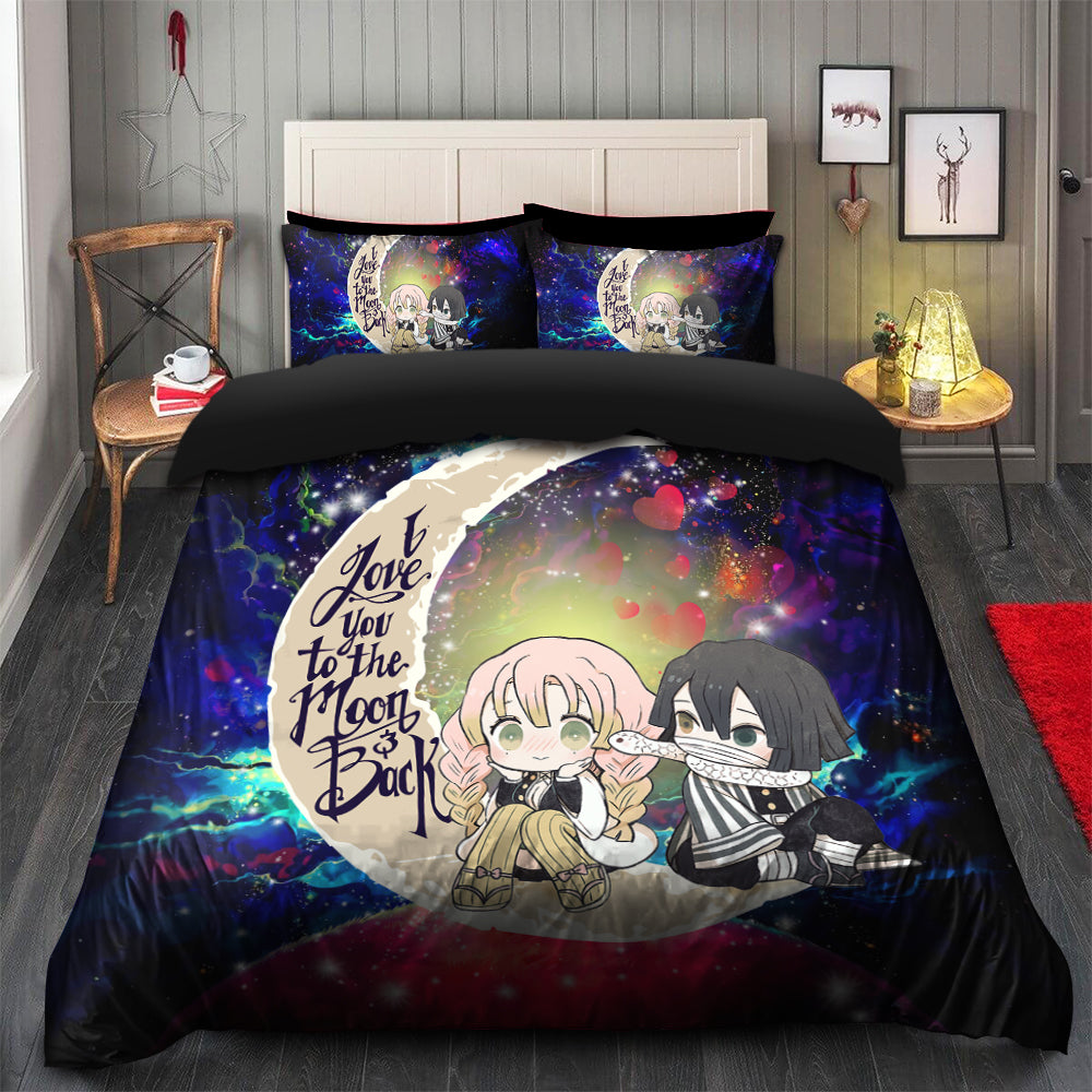 Kanroji And Kaburamaru Demon Slayer Anime Love You To The Moon Galaxy Bedding Set