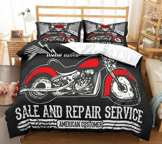 Motorcycle Bedding Set So Choose Something Fun Duvet Covers Red Unique Gift