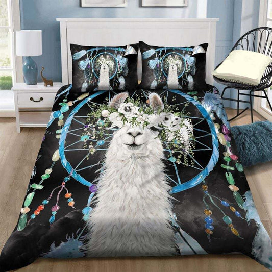 Llama Bedding Set Llama And Dreamcatcher Graphic Duvet Covers Black White Unique Gift