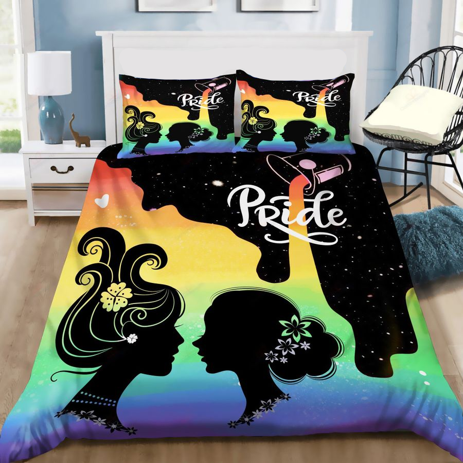 LGBT Bedding Set LGBT Pride Girl Love Galaxy Duvet Covers Colorful Unique Gift