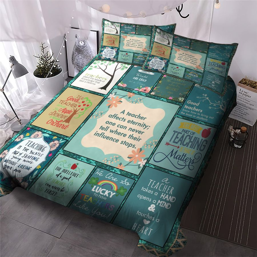 Teacher Bedding Set A Teacher Affects Eternity Duvet Covers Blue Unique Gift