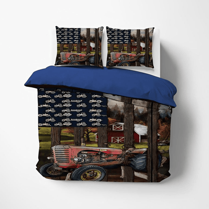 Farmer Bedding Set Farmer Tractor In The Farm Duvet Covers Colorful Unique Gift