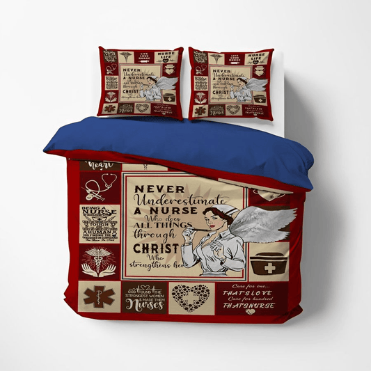 Nurse Bedding Set Never Underestimate A Nurse Duvet Covers Red Unique Gift