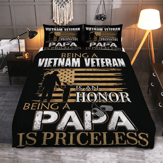 Veteran Bedding Set Being A Vietnam Veteran Is An Honor Duvet Covers Black Brown Unique Gift