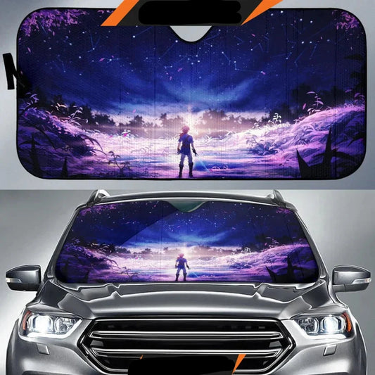 Legend Of Zelda Car Sun Shade Legend Of Zelda Galaxy Winshield Sun Shade Blue Pink