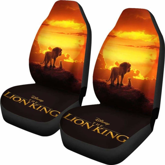 LK Car Seat Covers DN The Lion King Sunset Scene Seat Covers Black Orange