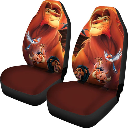 LK Car Seat Covers DN All Lion King Characters Graphic Seat Covers Brown