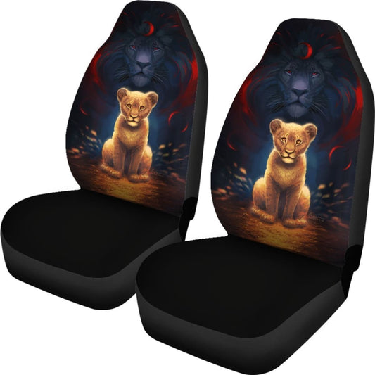 LK Car Seat Covers DN The Lion King Spirit Graphic Seat Covers Black Brown