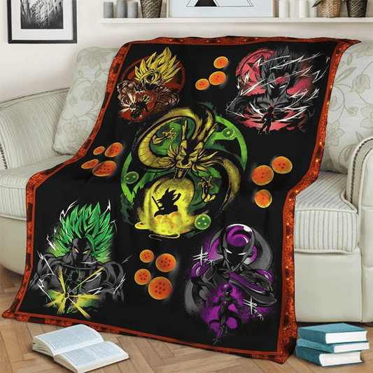 Dragon Ball Blanket Dragon Ball Son Goku Vegeta Broly Frieza Blanket Black