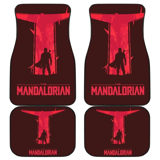 SW Car Mats SW The Mandalorian Silhouette Car Floor Mats Pink