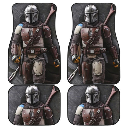 SW Car Mats SW The Mandalorian Warrior Graphic Car Floor Mats Gray
