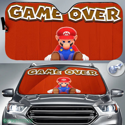 Mario Car Sun Shade Game Over Mario Graphic Winshield Sun Shade Red