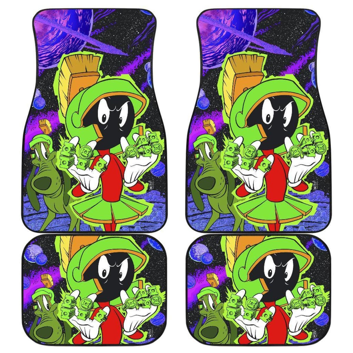 Looney Tunes Car Floor Mats Looney Tunes Marvin The Martian With K-9 Dog Car Mats