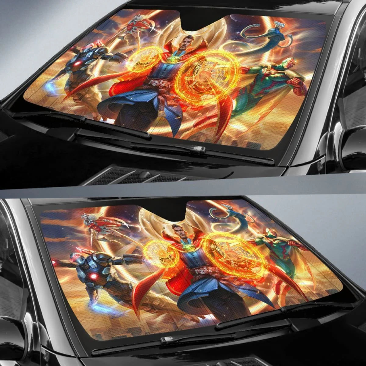 MV Car Sun Shade MV Super War Dr Strange Vision Winshield Sun Shade Colorful