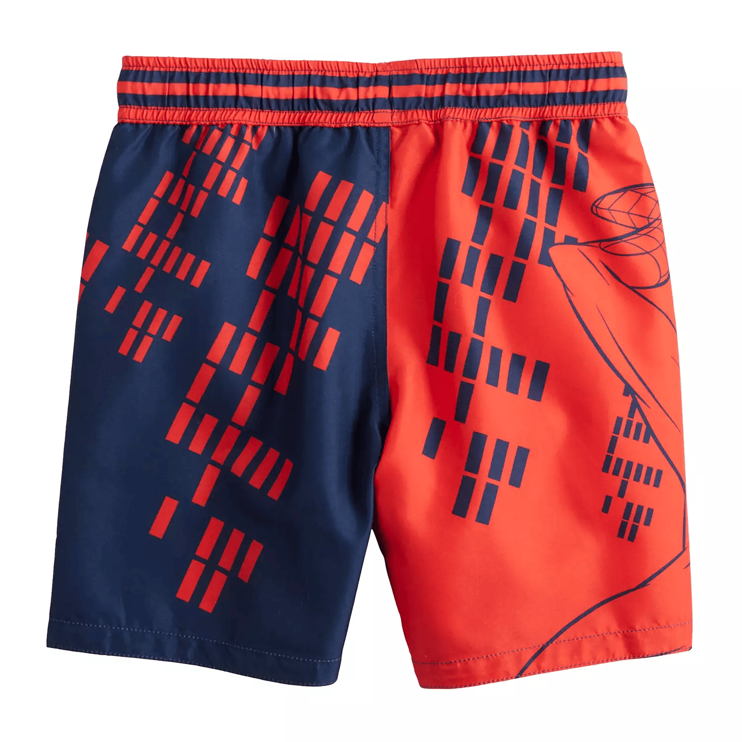 Spiderman Shorts MV Spiderman City Light Pattern Beach Shorts Blue Red