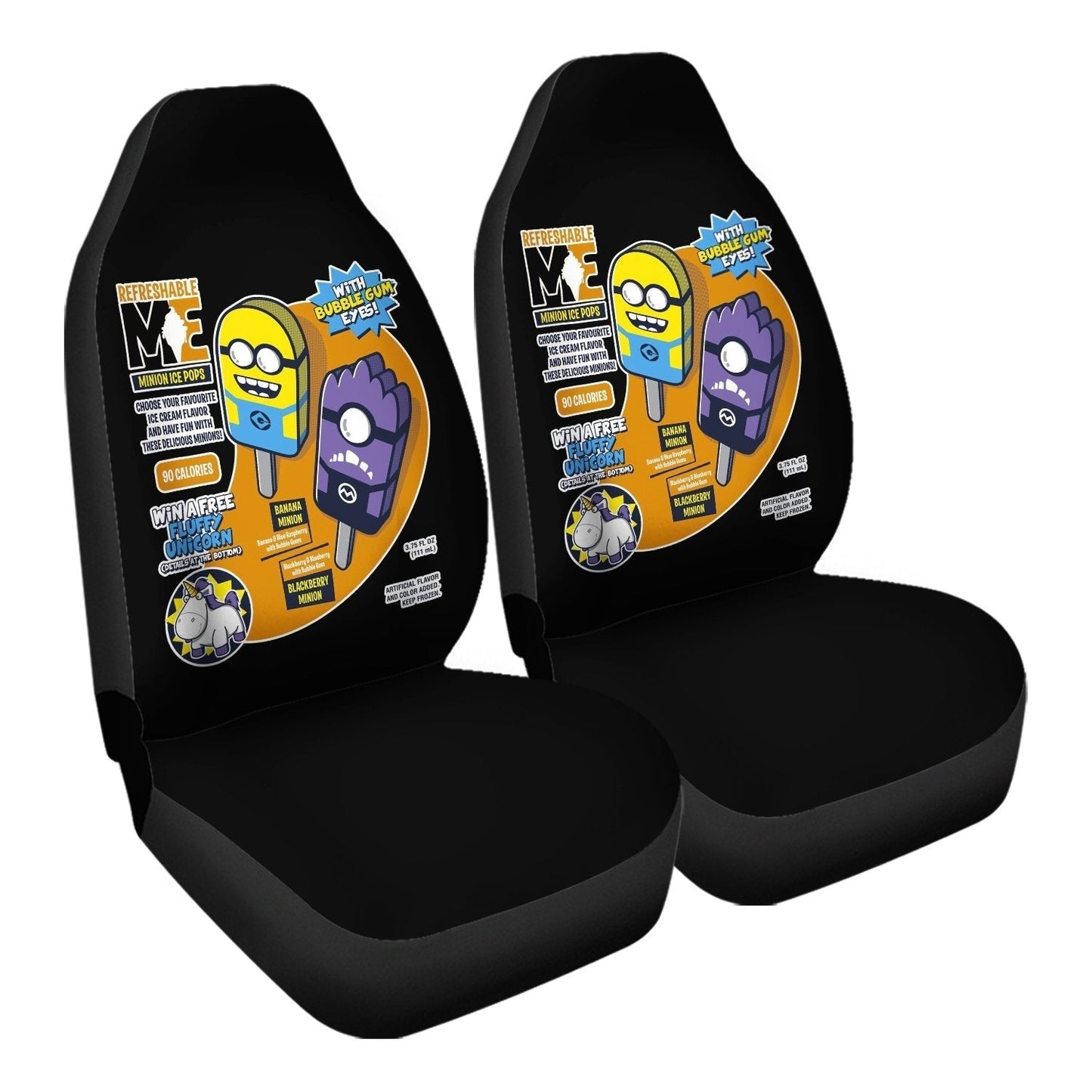 Minion Car Seat Covers Minion Ice Pops Graphic Seat Covers Black