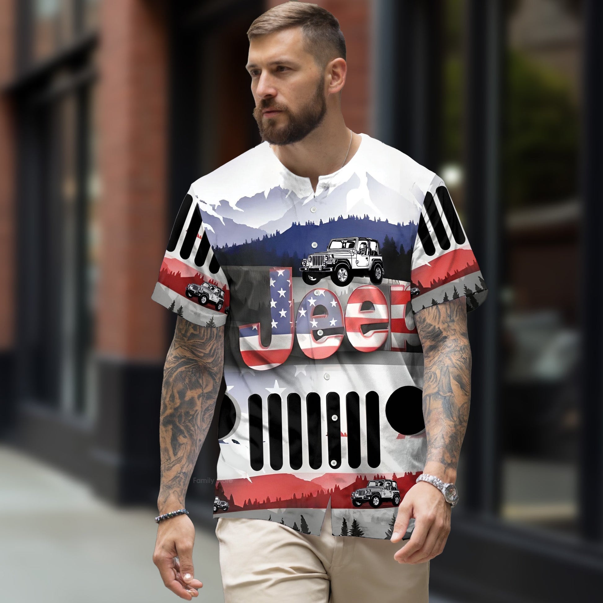 Jeep American Jeep Lover - Baseball Jersey - Christant Gift For Him