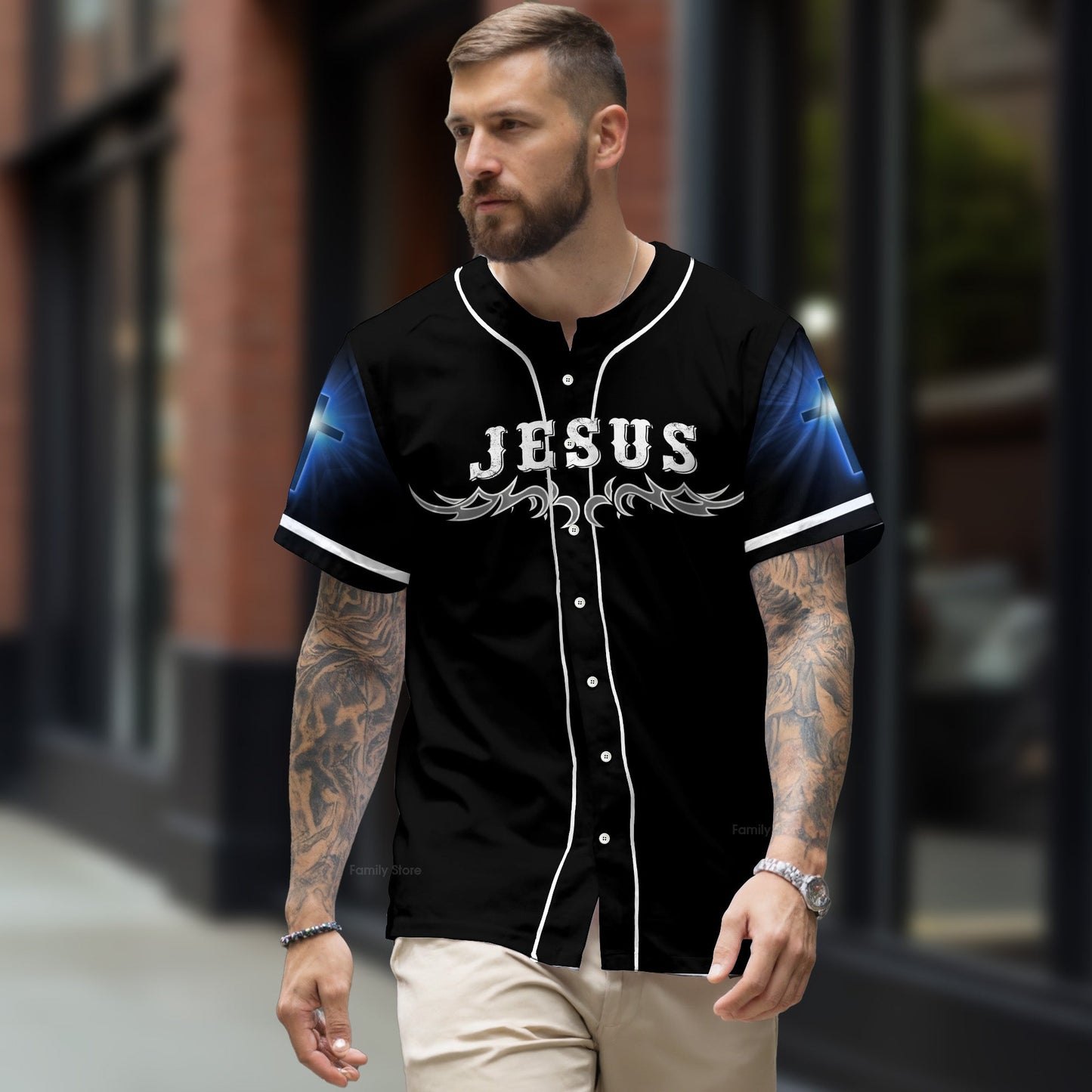 I Ride With Jesus Christian Biker - Baseball Jersey - Christant Gift For Him