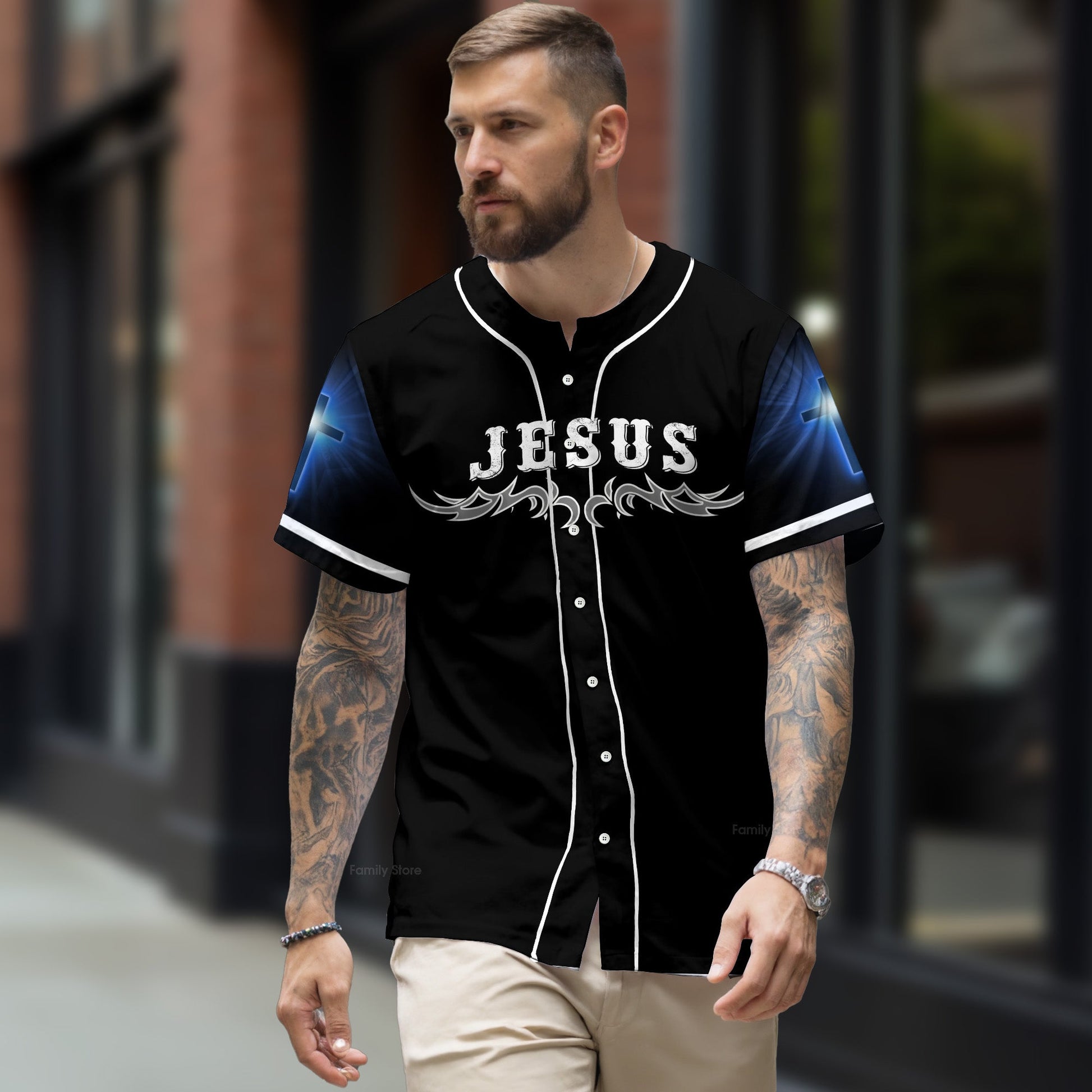 I Ride With Jesus Christian Biker - Baseball Jersey - Christant Gift For Him