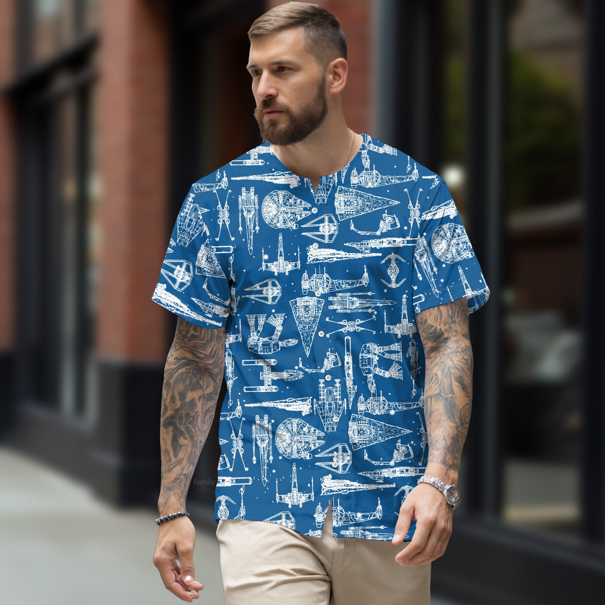 SaTr Space Ships - Baseball Jersey - Christant Gift For Him - Family Store