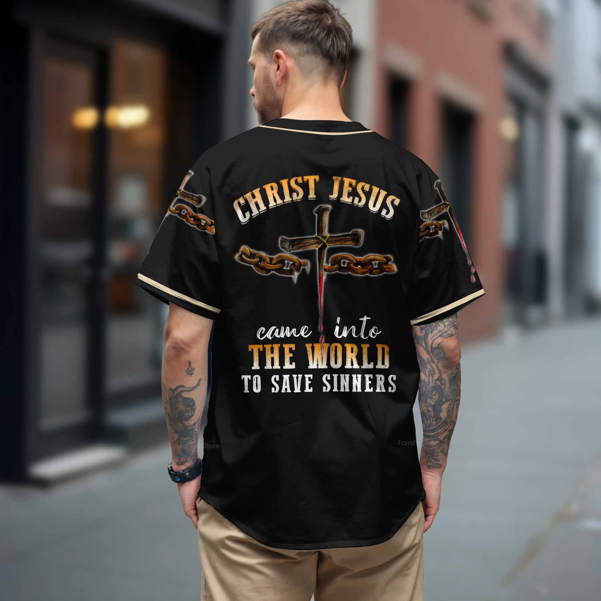 Christ Jesus Came Into The World To Save - Baseball Jersey - Christant Gift For Him