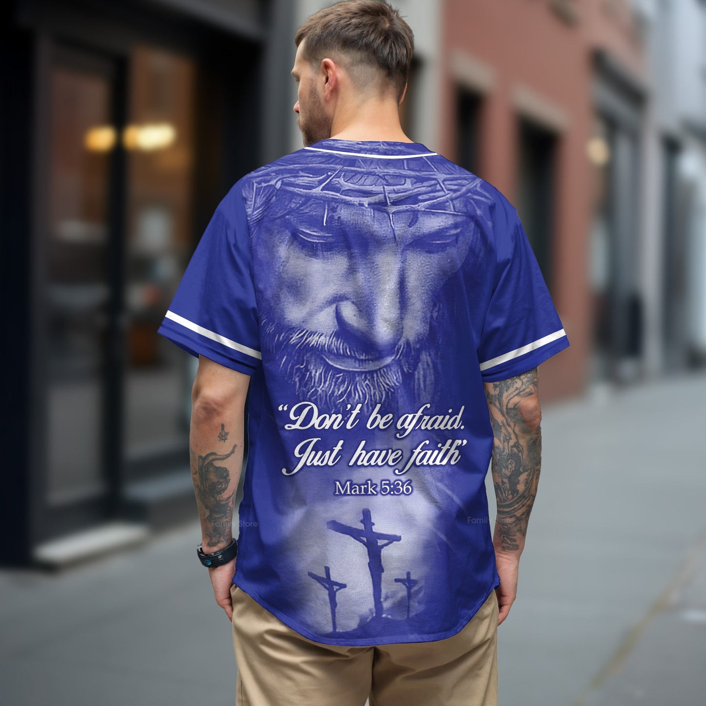 Don't be afraid - Baseball Jersey - Christant Gift For Him for God, Jesus, Christian