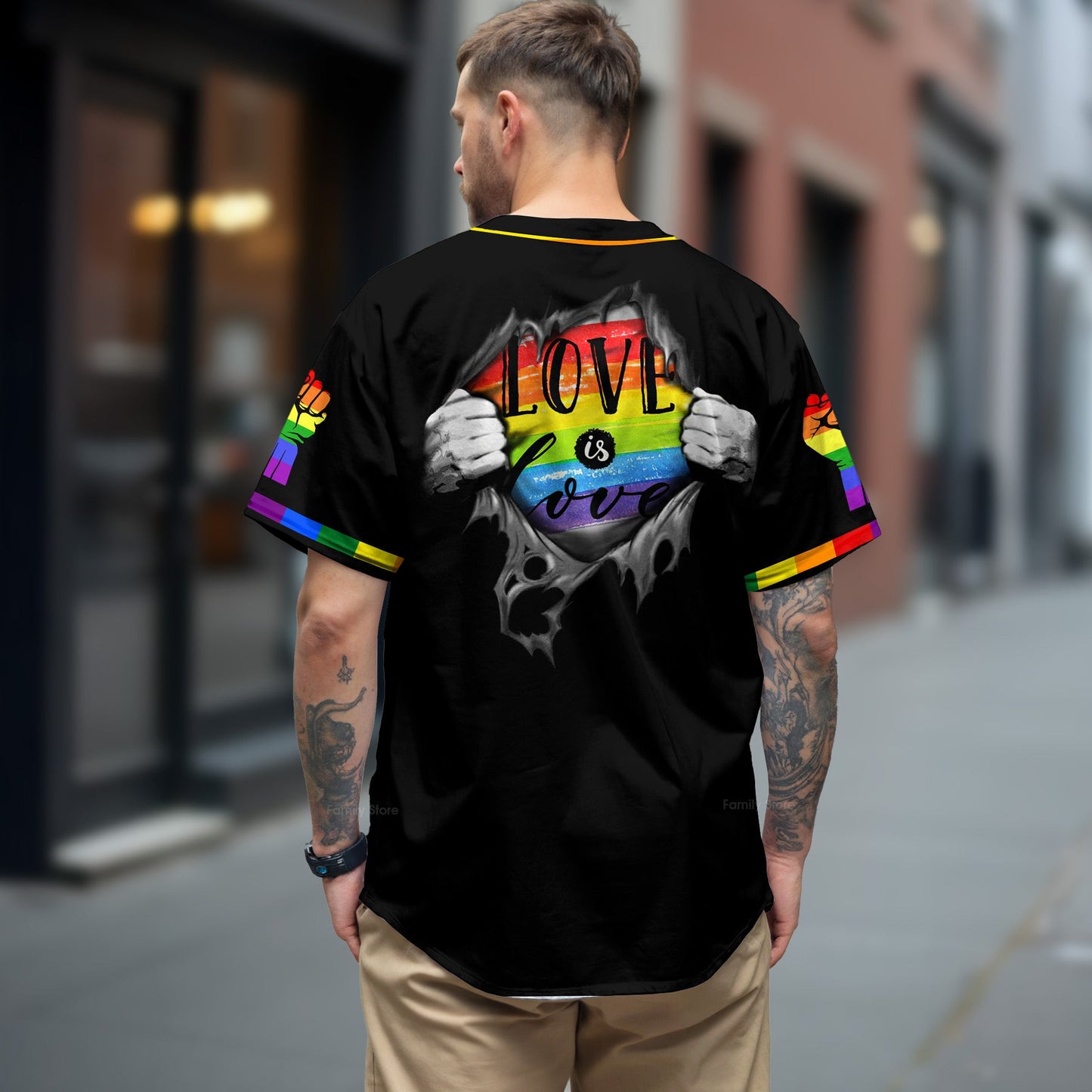 LGBT Love Is Love Baseball Tee Jersey Shirt