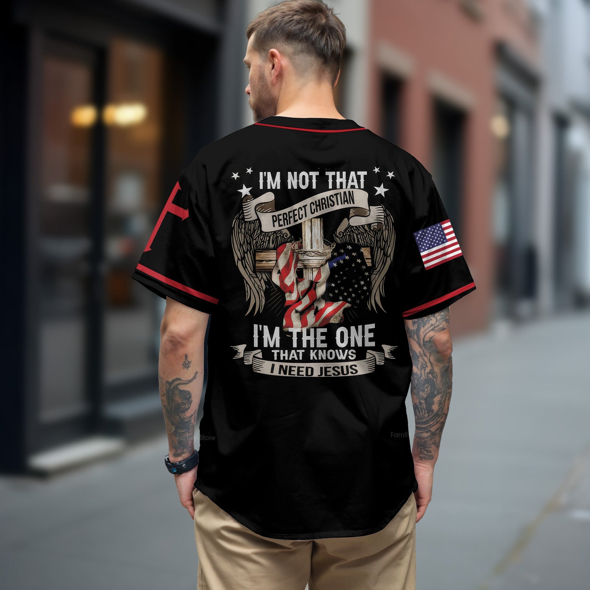 Jesus I'm Not Perfect Christian I'm The One That Knows - Baseball Tee Jersey