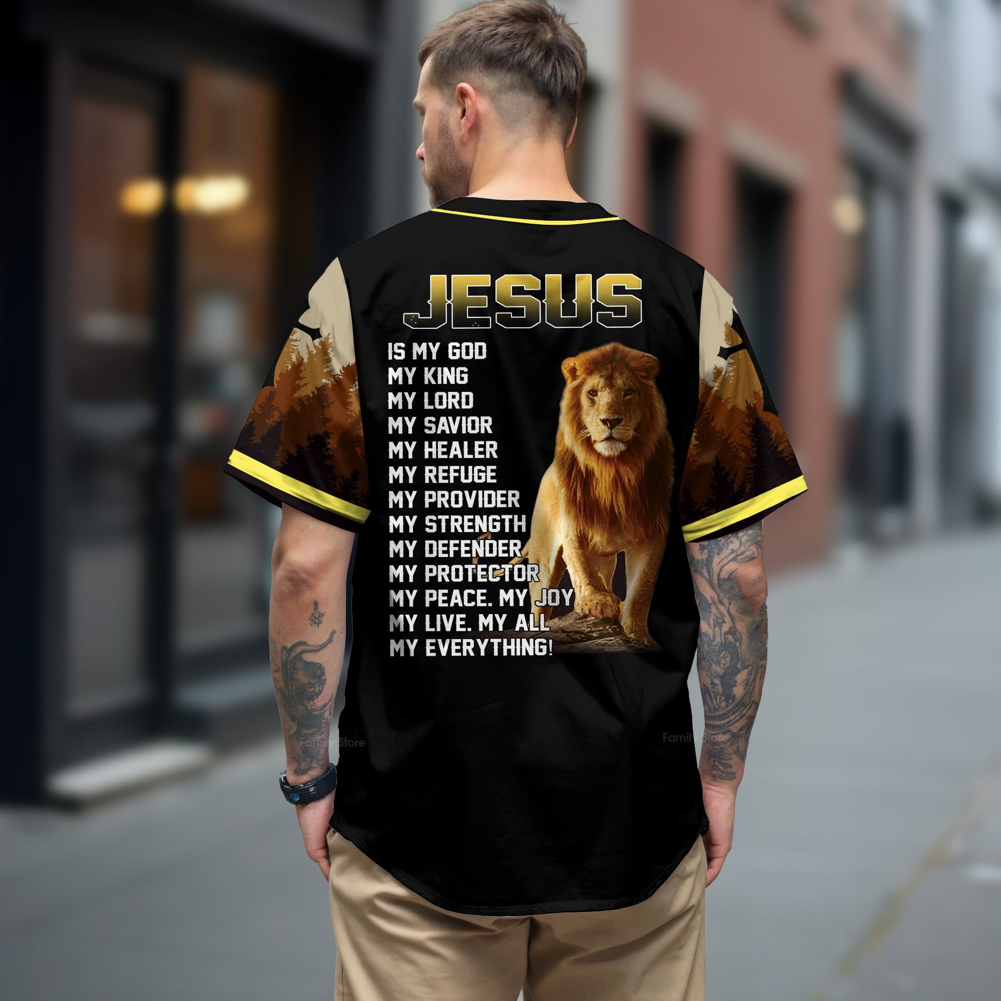 Lion Jesus saves my life Jesus is my everything Baseball Tee Jersey Shirt Printed 3D