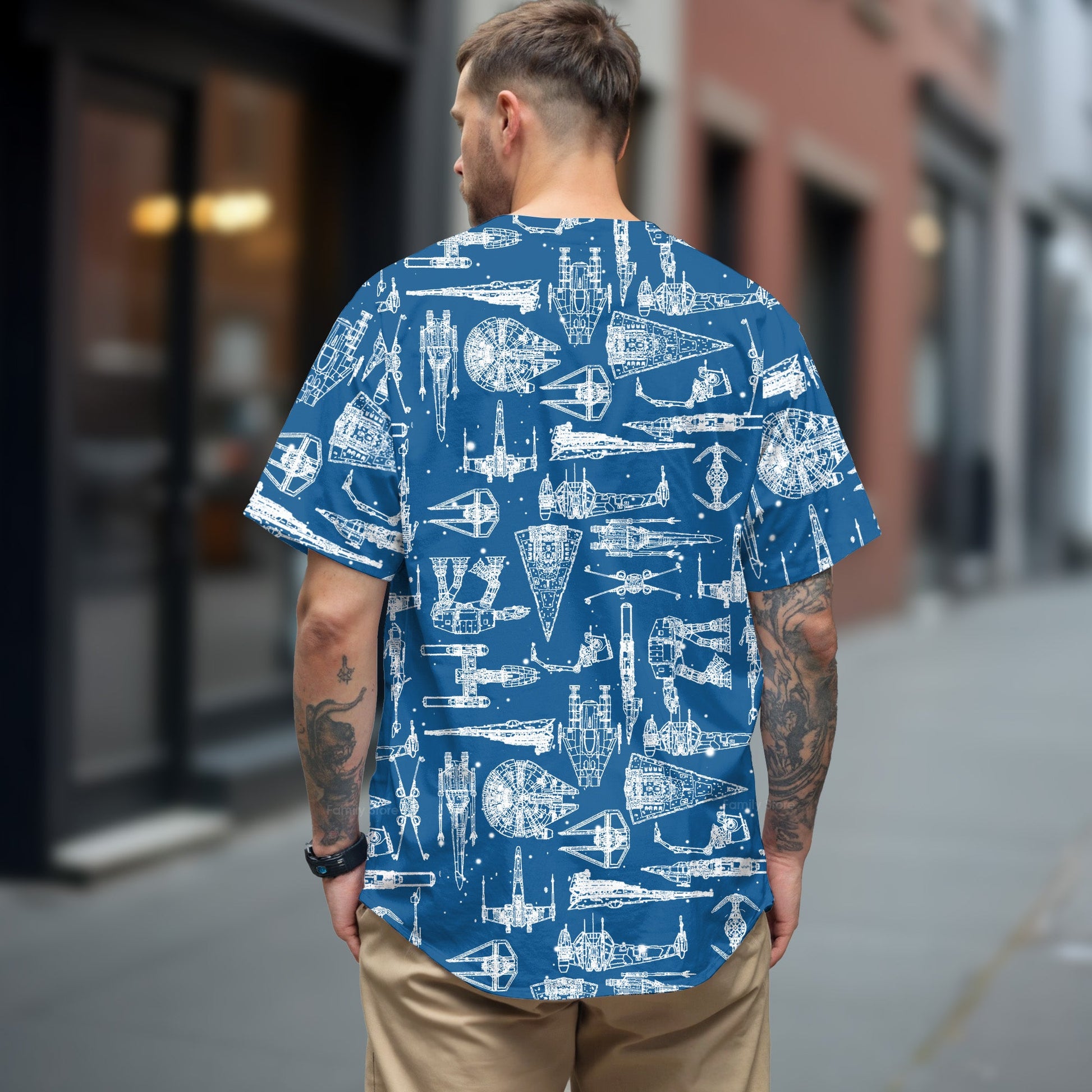 SaTr Space Ships - Baseball Jersey - Christant Gift For Him - Family Store