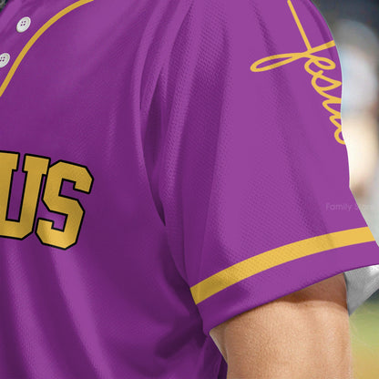 The Cross Purple - Baseball Jersey - Christant Gift For Him for God, Jesus