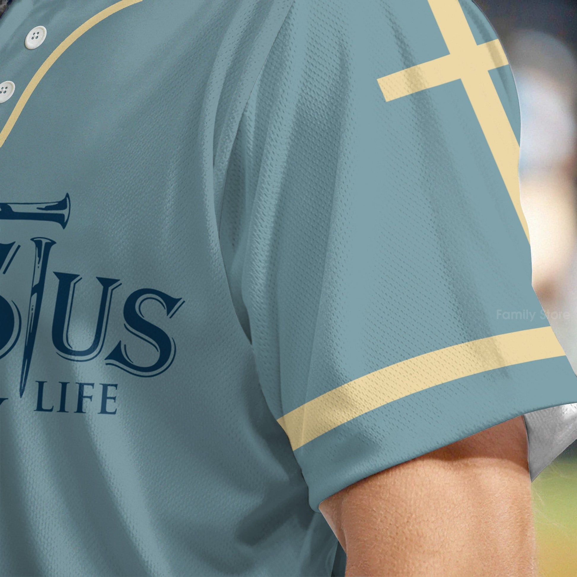 Jesus Saved My Life Jesus Poster Back - Baseball Jersey - Christant Gift For Him For God, Jesus, Christian