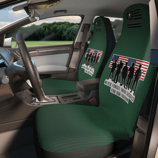 Veteran Car Seat Covers Never Forget Thier Sacrifice Seat Covers Green