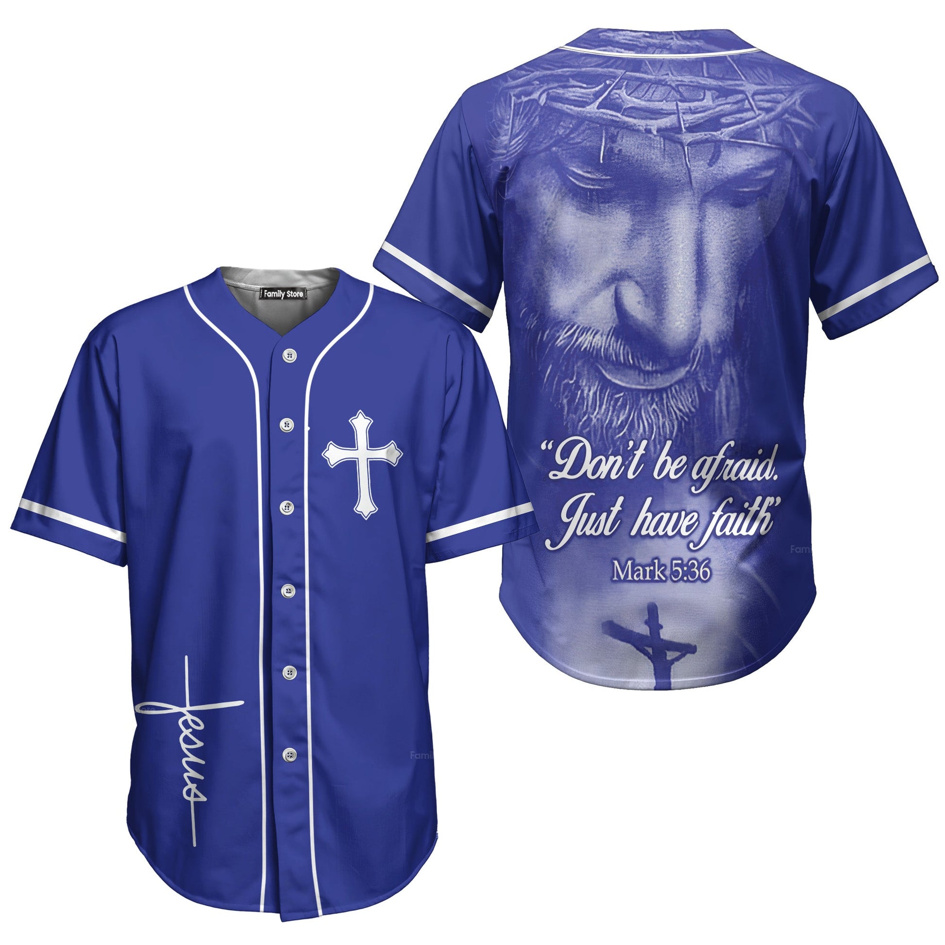 Don't be afraid - Baseball Jersey - Christant Gift For Him for God, Jesus, Christian