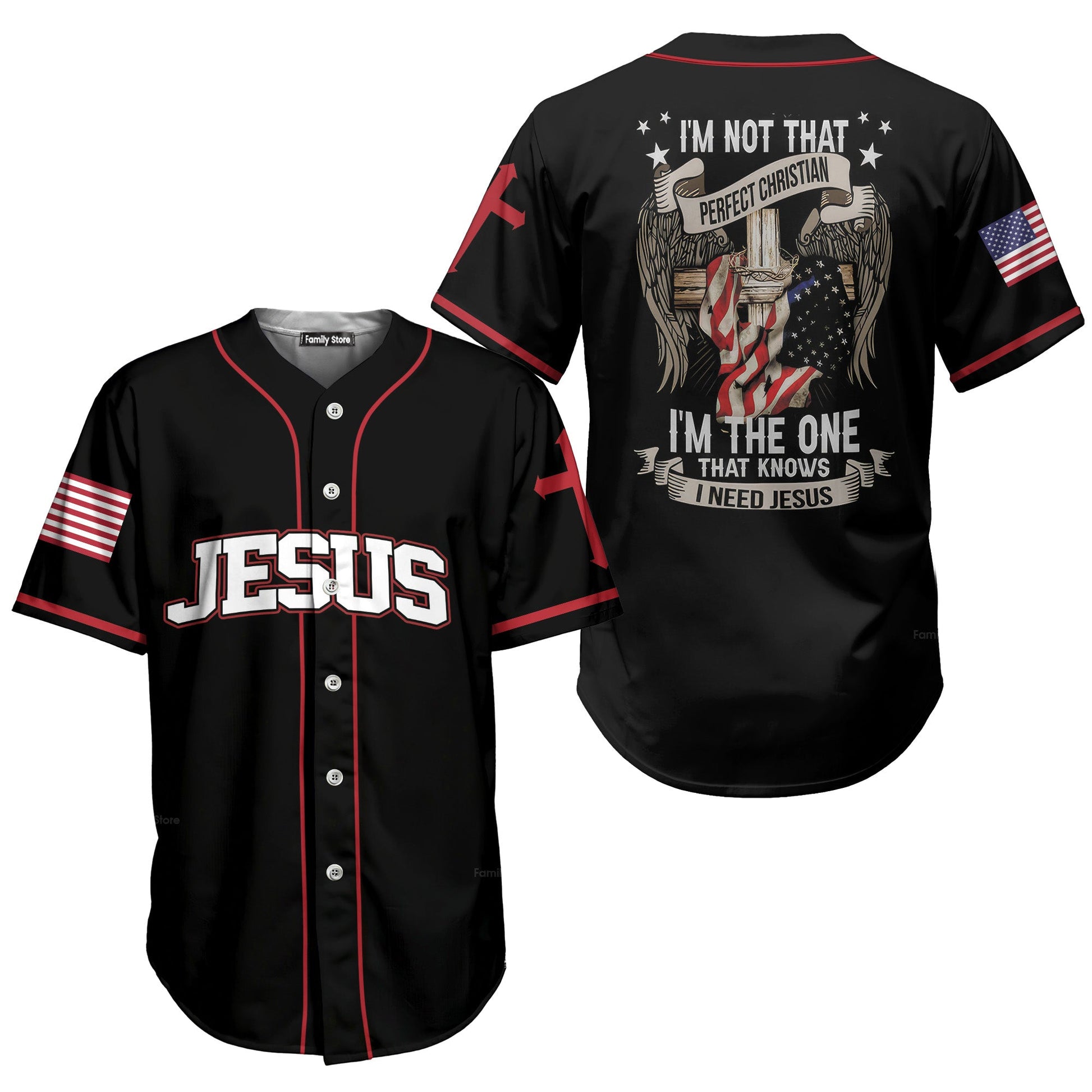 Jesus I'm Not Perfect Christian I'm The One That Knows - Baseball Tee Jersey
