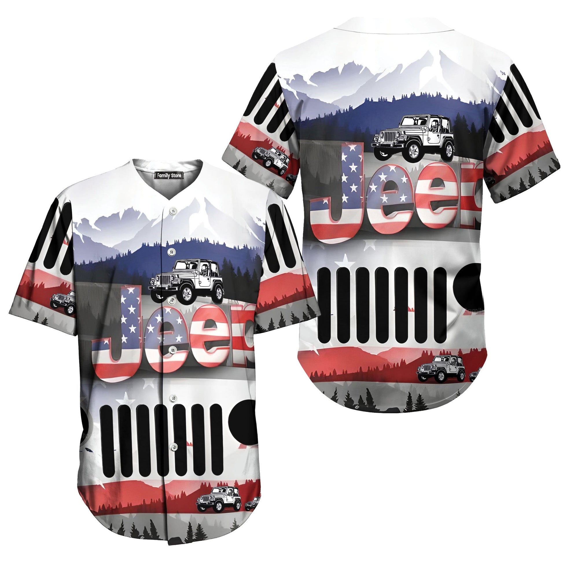 Jeep American Jeep Lover - Baseball Jersey - Christant Gift For Him