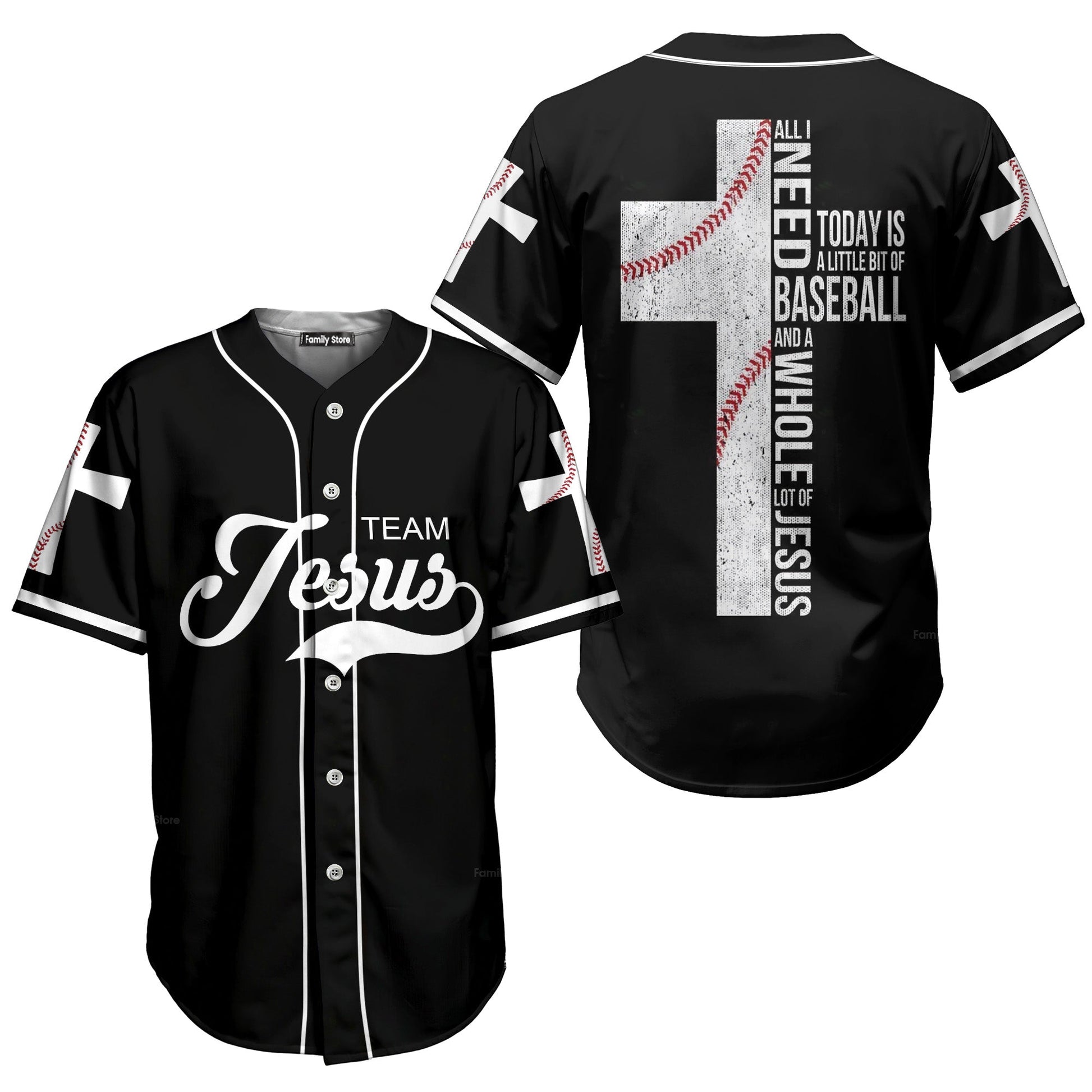 All I need today is a whole lot of Jesus - Baseball Jersey - Christant Gift For Him 118