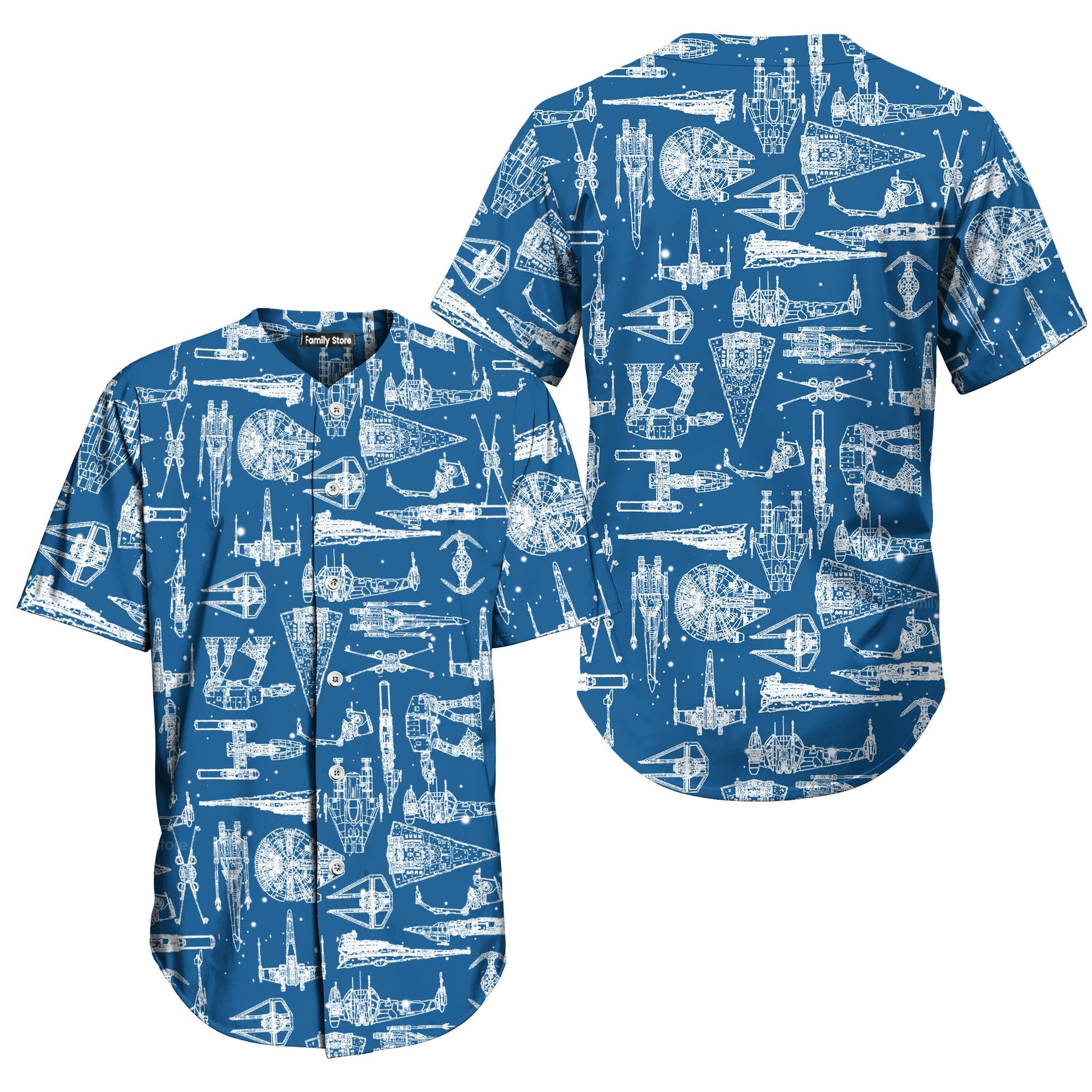 SaTr Space Ships - Baseball Jersey - Christant Gift For Him - Family Store