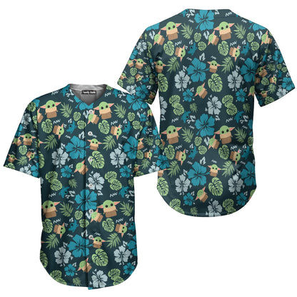 Starwars The Mandalorian Grogu Baby Yoda Leaves - Baseball Jersey - Christant Gift For Him - Family Store